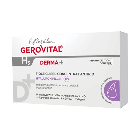 Gerovital H3 Derma+ sérum concentré anti-rides, 10 x 2 ml, Farmec