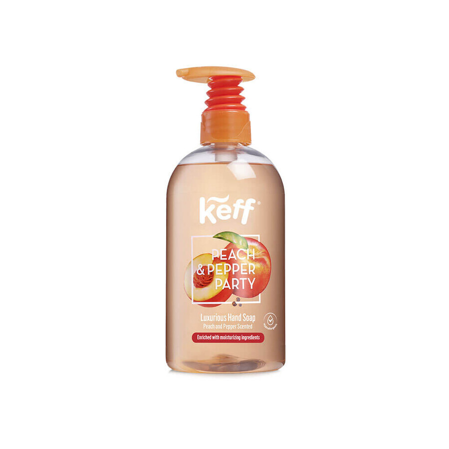 Jabón líquido con fragancia de melocotón y pimienta negra, 500 ml, Keff