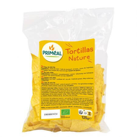 Chipsuri bio Tortila nature, 125 g, Primeal