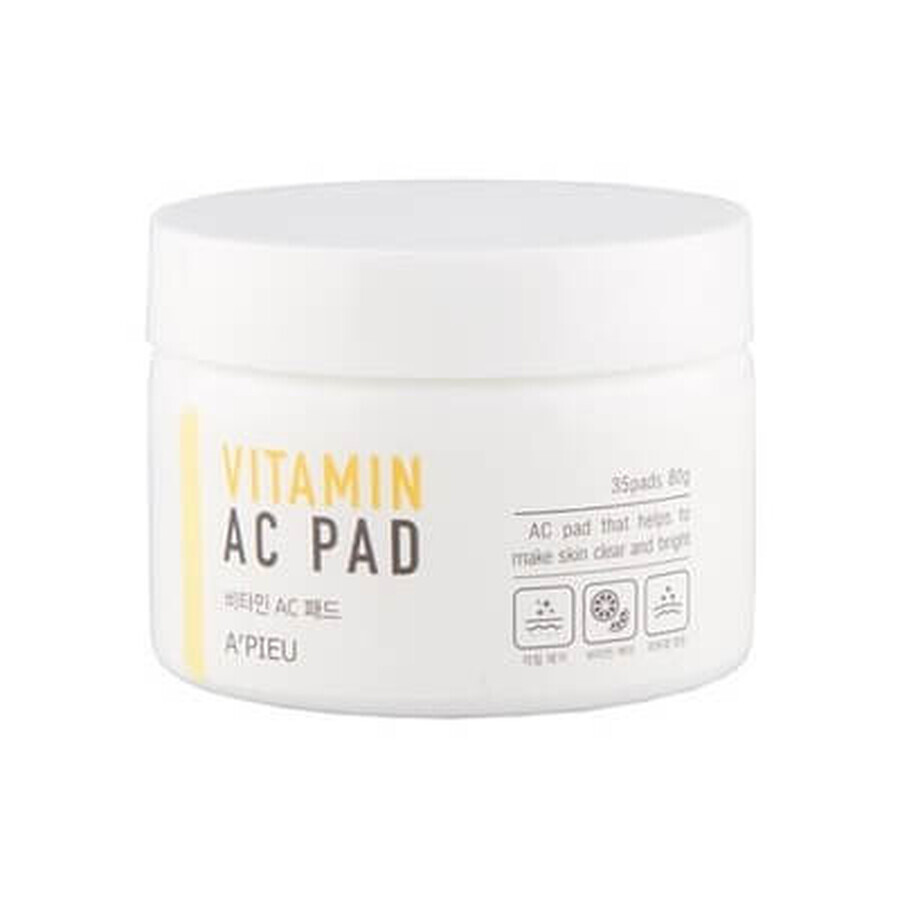 Dischete umede cu Vitamina C pentru luminozitate, 80 g, Apieu