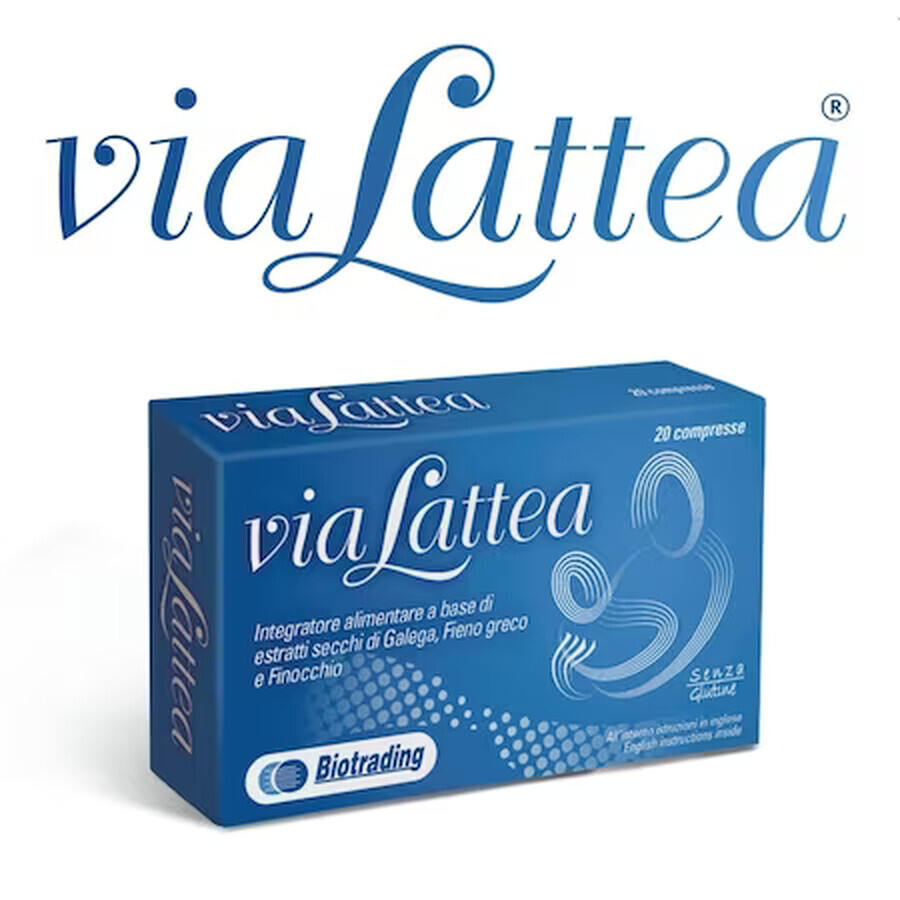 Via Lattea, Nahrungsergänzungsmittel zur Förderung der Laktation, 20 Tabletten, Biotrading