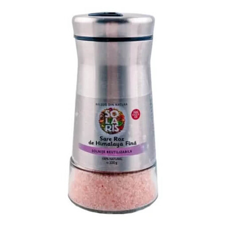 Feines rosa Himalaya-Salz in einer wiederverwendbaren Flocke, 100 g, Solaris
