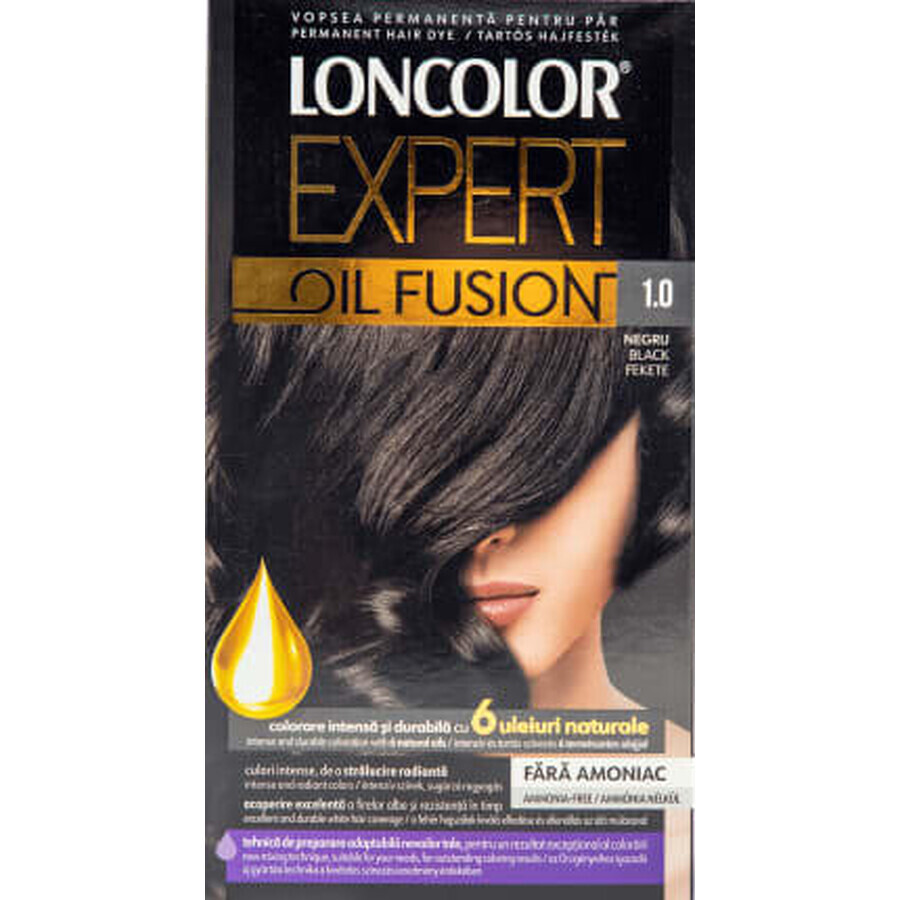 Loncolor Expert Ammoniakvrije haarverf Oil Fusion 1.0 zwart, 1 st