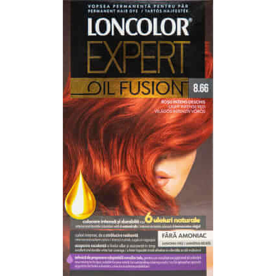 Loncolor Expert Vopsea de păr fără amoniac Oil Fusion 8.66 roșu intens deschis, 1 buc