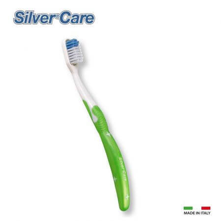 Periuta de dinti Medium Verde + 1 rezerva interschimbabila, Silver Care