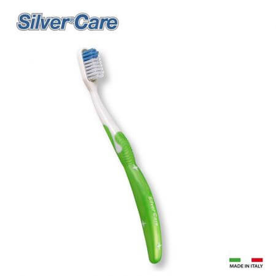 Periuta de dinti Medium Verde + 1 rezerva interschimbabila, Silver Care