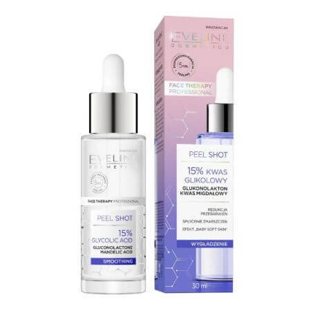 Ser cu acid glicolic 15% Peel Shot, 30 ml, Eveline Cosmetics