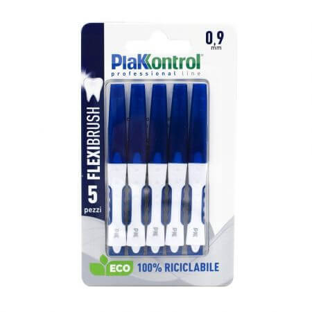 Set periute interdentare Flexibrush PlakKontrol, 0.9 mm, 5 bucati, Ideco