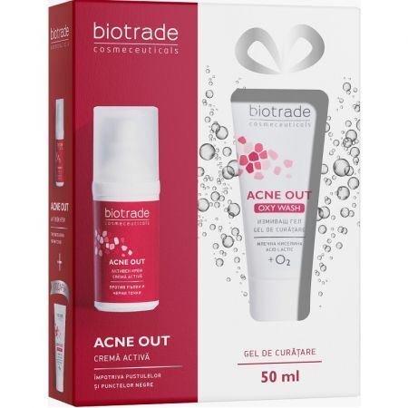 Biotrade Acne Out Aktiv Creme + Acne Out Oxy Wash, 30 ml + 50 ml