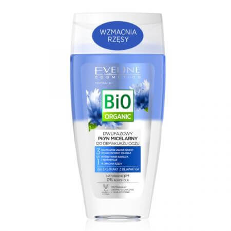 Demachiant 3 in 1 bifazic pentru ochi, 150 ml, Eveline Cosmetics