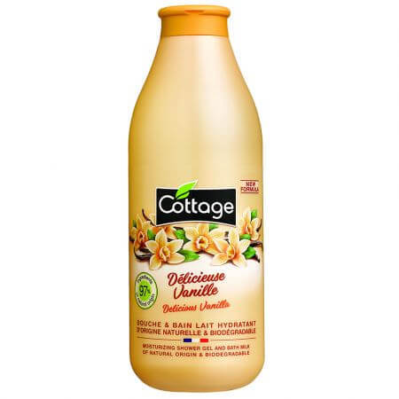 Lapte de dus hidratant Vanilie, 750 ml, Cottage