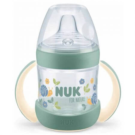 Biberon cu toarte Learner Nature Sense, capacitate 150 ml, Verde, Nuk