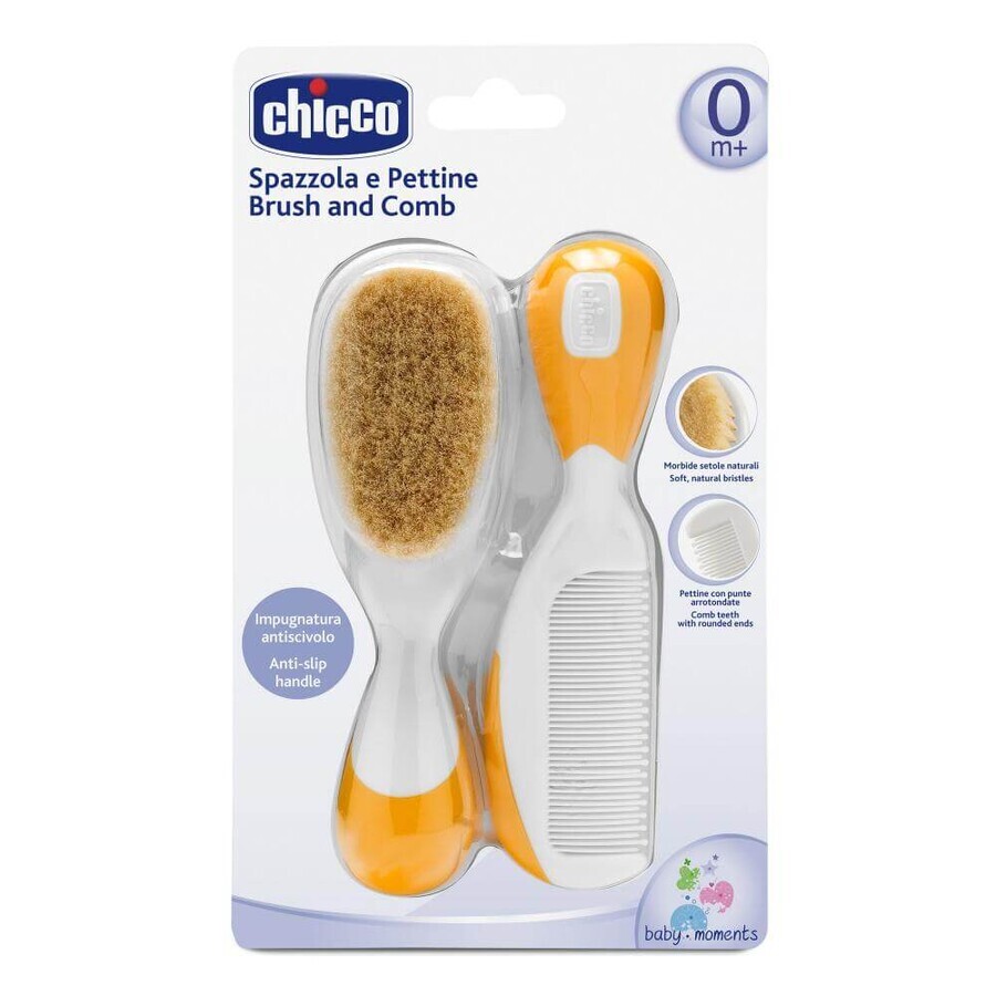 Bürsten- und Kamm-Set für Naturhaar, Orange, Chicco