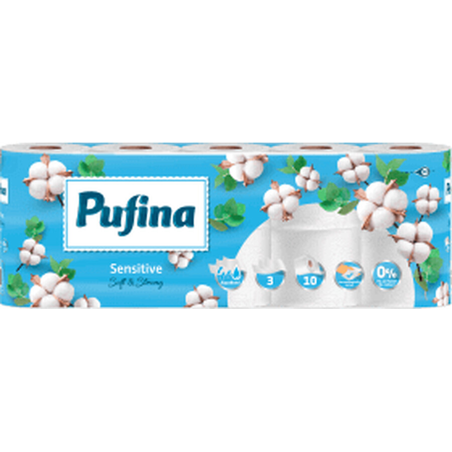 Pufina Hârtie igienică sensitive 3 straturi, 10 buc