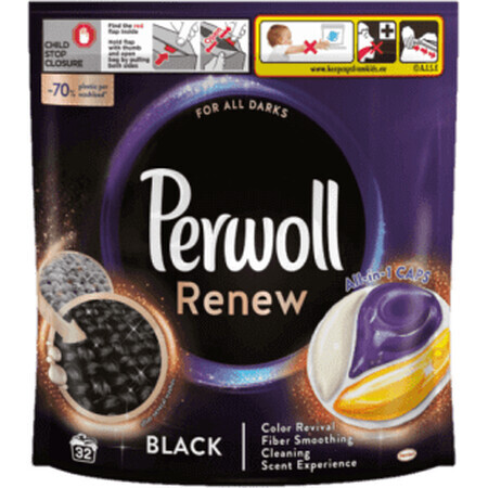 Perwoll Detergent rufe capsule black, 32 buc