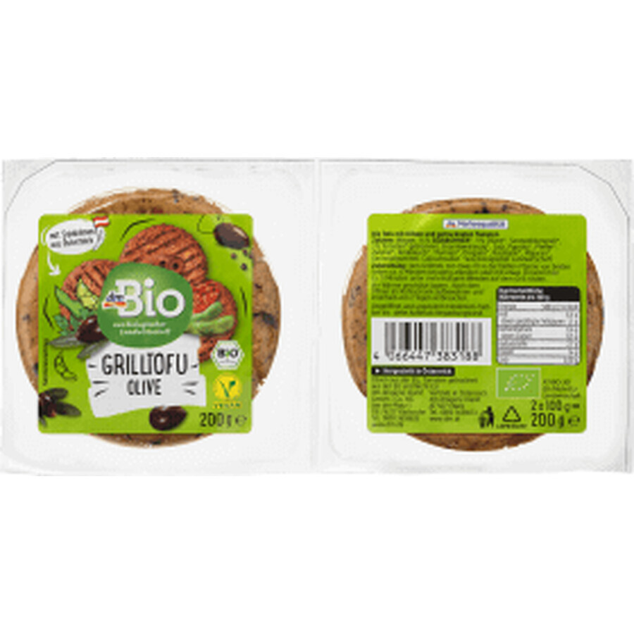 DmBio Tofu cu măsline pentru grill, 200 g