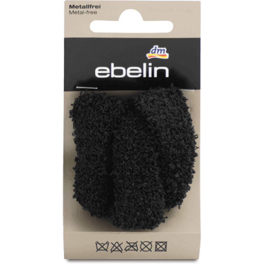Ebelin Soft Plüsch Haargummis - schwarz, 3 Stück