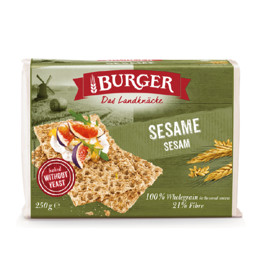 Brotscheiben mit Roggenvollkorn und Sesam, 250 gr, Burger