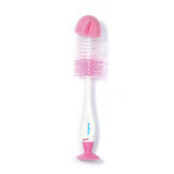 Bottle and teat brush with suction cup, Pink, Babyono