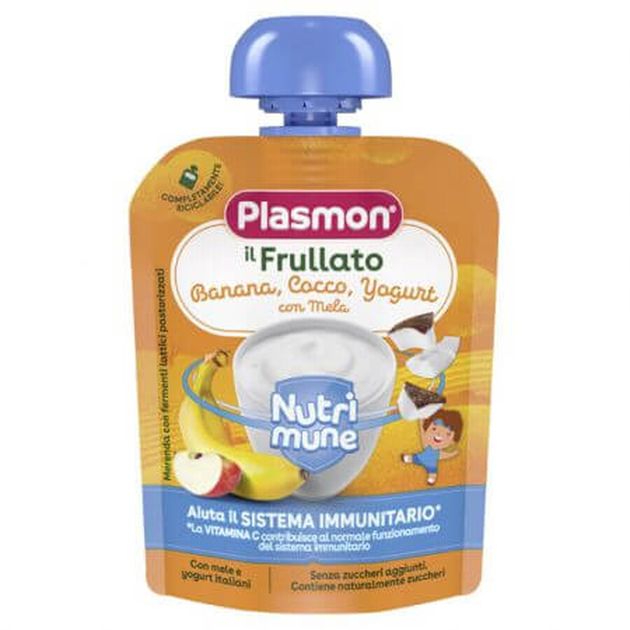 Nutrimune Bananen-, Kokosnuss- und Joghurtpüree, 85 g, Plasmon