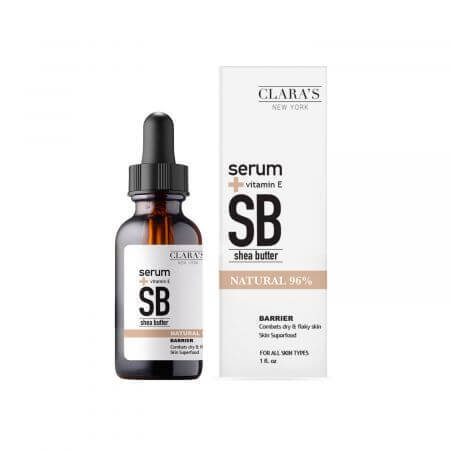 Serum facial cu unt de shea si vitamina E, 30 ml, Clara's New York