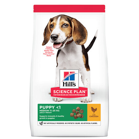 Hrana cu pui pentru caini Puppy Medium Bread (604266), 800 g, Hill's SP