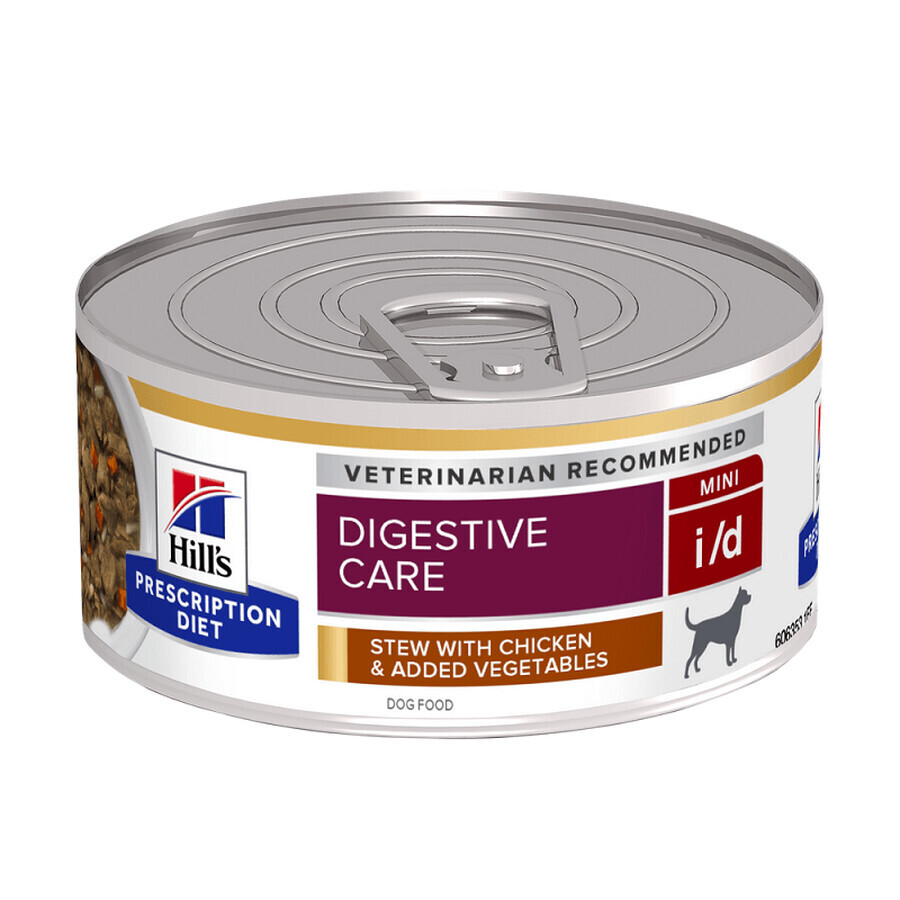 Hrana cu pui si legume pentru caini i/d Digestive Care Mini, 156 g, Hill's PD