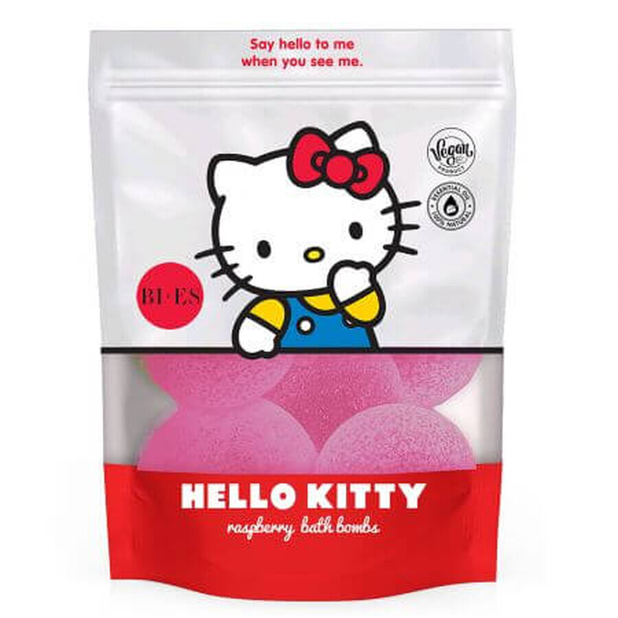 Bombe de baie zmeura Hello Kitty, 6 x 55g, Bi-Es