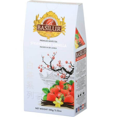 Recambio Té Blanco Fresa Blanca Vainilla, 100 g, Basilur