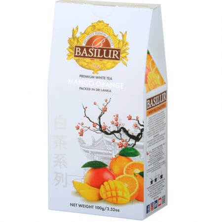 Ricarica Tè Bianco Mango Arancia, 100 g, Basilur