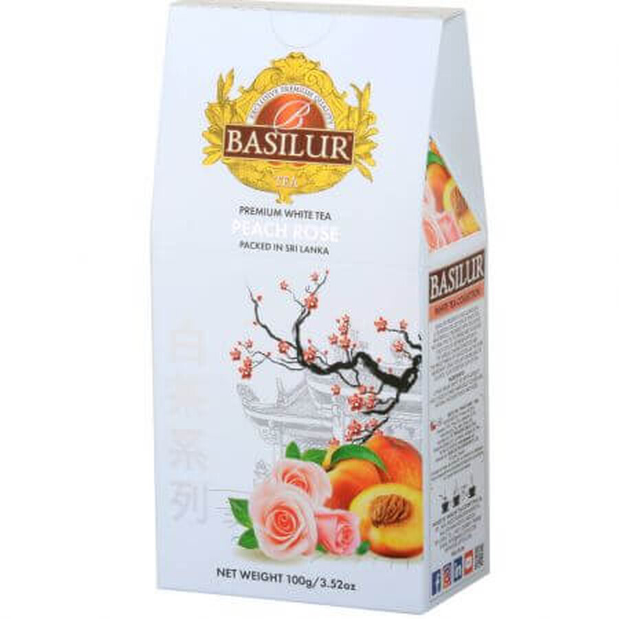 Recambio Té Blanco Rosa Melocotón, 100 g, Basilur