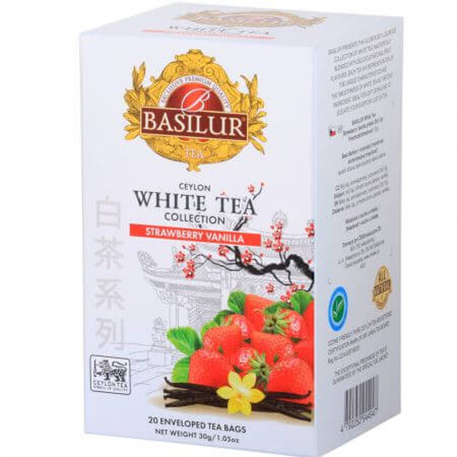 Té Blanco Té Blanco Fresa Vainilla, 20 bolsitas, Basilur