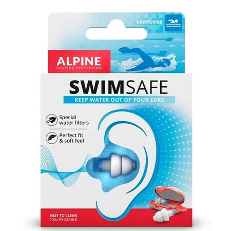 Dopuri de urechi pentru inot Swim Safe, 1 pereche, Alpine