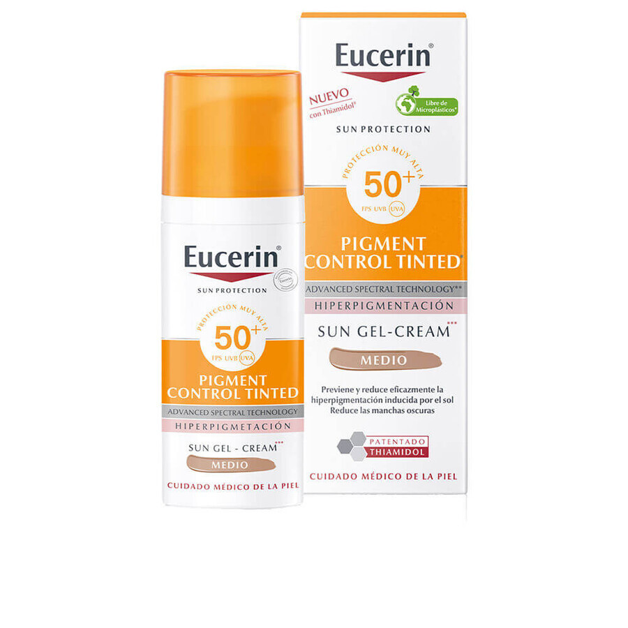 Eucerin Anti-Pigment Schutzemulsion gegen Hyperpigmentierung SPF 50+ mittlerer Farbton, 50 ml