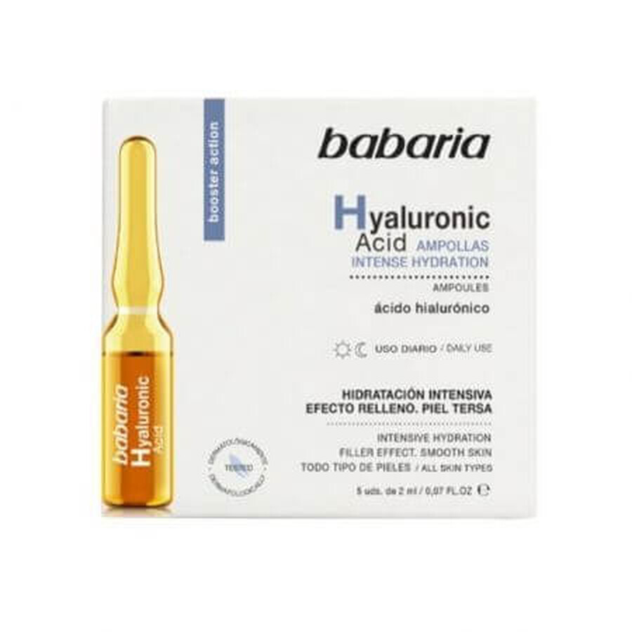 Fiole cu acid hialuronic pentru hidratare, 10 ml, Babaria