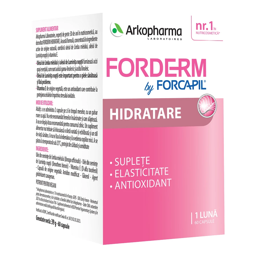 Forderm Hydraterend van Forcapil, 60 capsules, Arkopharma