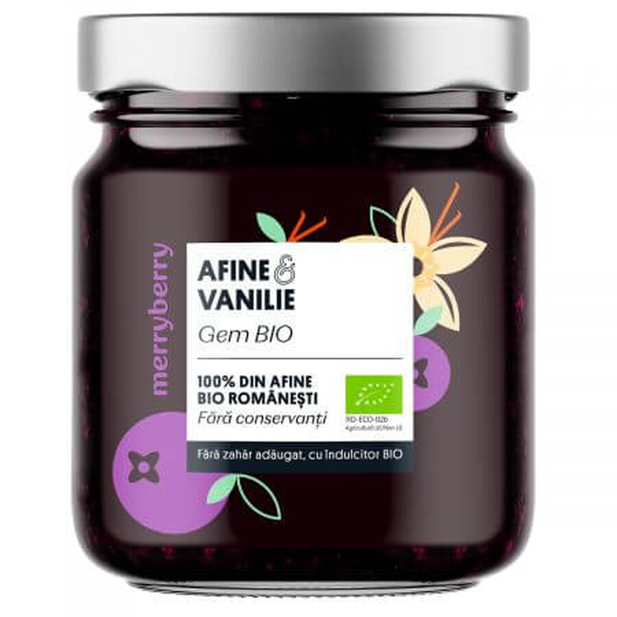 Gem de afine si vanilie Bio, 230 g, MerryBerry