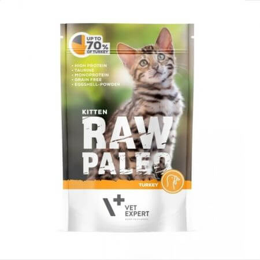 Raw Paleo Kitten wet food with turkey meat, 100 g, VetExpert