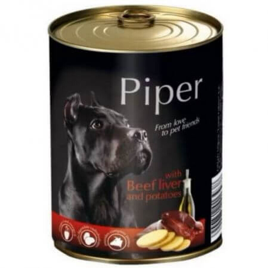 Alimento umido con fegato di manzo e patate per cani, 400 g, Pepe