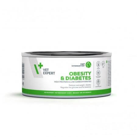 Hrana umeda pentru pisici Obesity & Diabetes, 100 g, Vetexpert