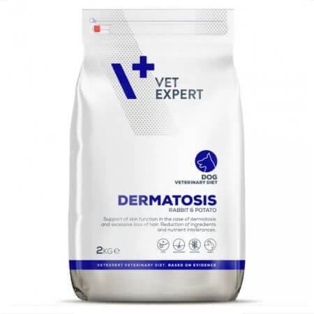 Hrana uscata cu iepure si cartof pentru caini Dermatosis Dog, 2 kg, Vetexpert