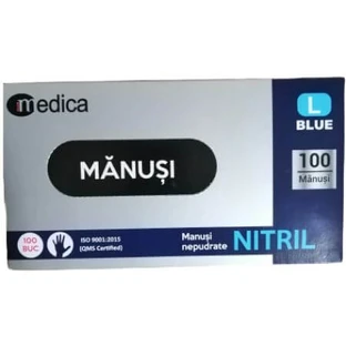 Nitrile Gloves, blue, L, 100 pieces, Medica