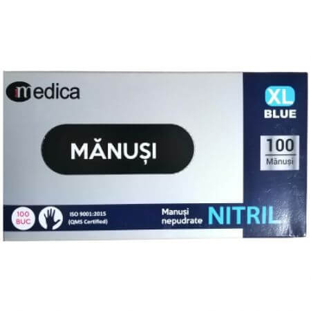 Nitril-Handschuhe, blau, XL, 100 Stück, Medica