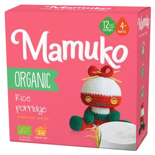 Organic rice porridge without sugar for children, +4 months, 200 g, Mamuko