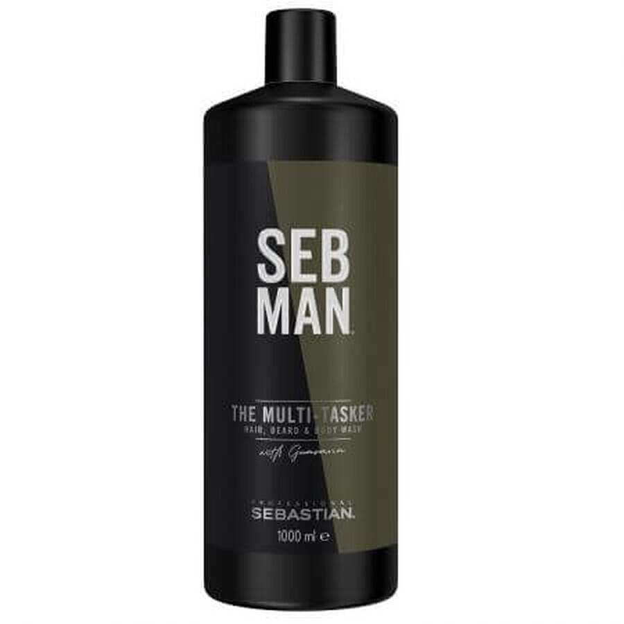 Sampon 3 in 1 pentru par, corp si barba The Multitasker, 1000 ml, Seb Man