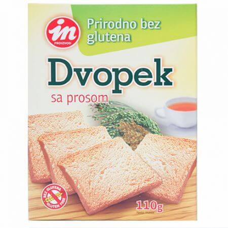 Toast din mei fara gluten, 110 g, Aleksandrija Fruska Gora