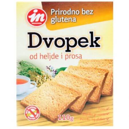 Toast din mei si grisca fara gluten, 110 g, Aleksandrija Fruska Gora