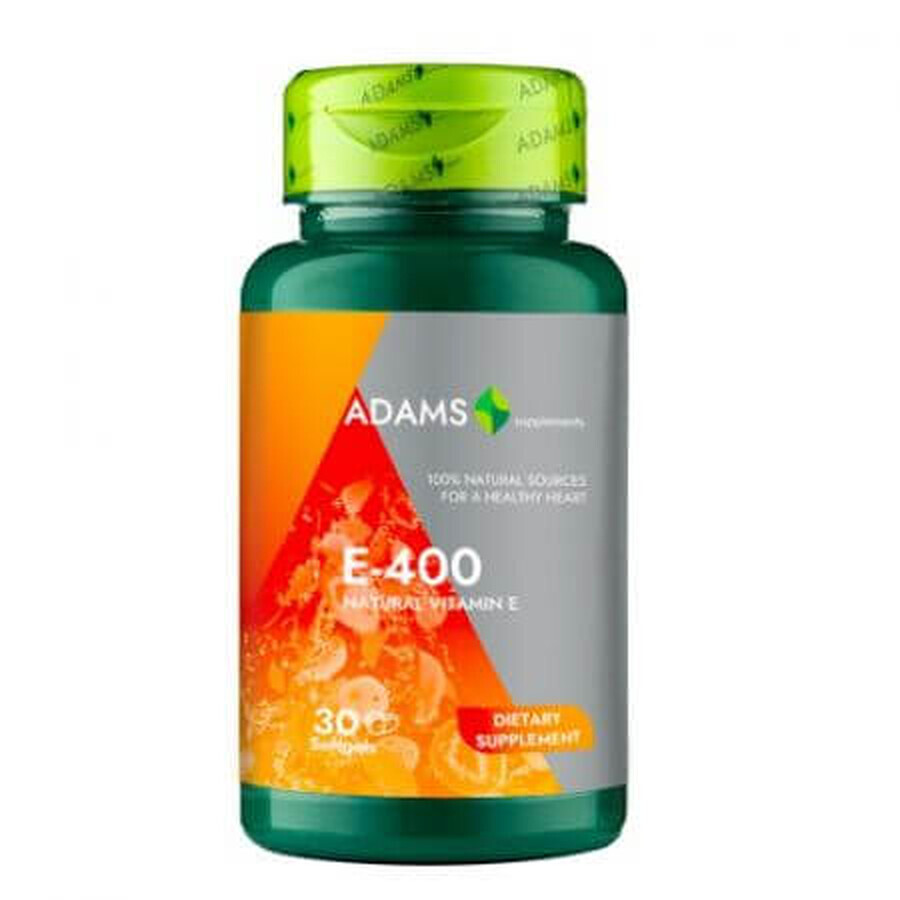 Vitamin E-400 (natürlich), 30 Kapseln, Adams Vision