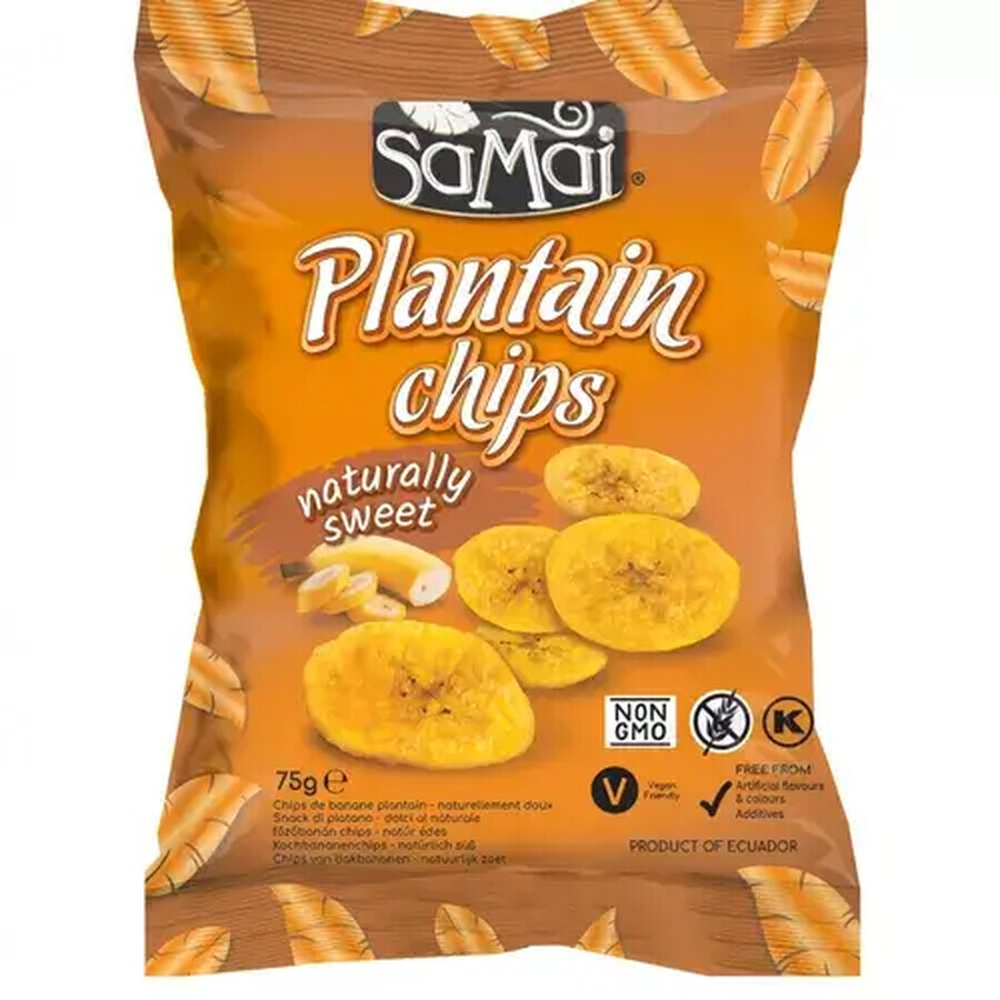 Chipsuri din banane, 75 g, SaMai