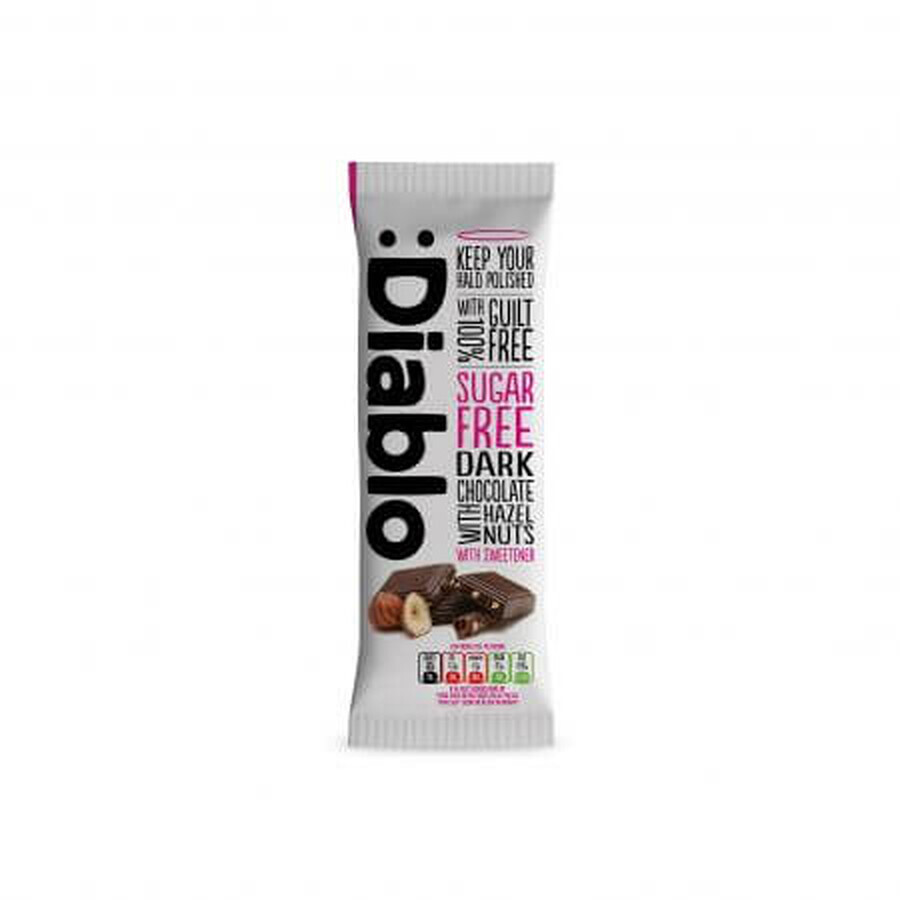 Dark chocolate without added sugar with peanuts, 85 g, Diablo